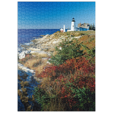Darstellung des Puzzle Motivs puzzleplate Leuchtturm am Pemaquid Point, Maine, USA 500 Puzzle