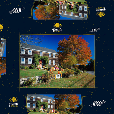 Darstellung des Puzzle Motivs Haus mit Halloween Dekoration, Maine, USA 1000 Puzzle Schachtel 3D Modell