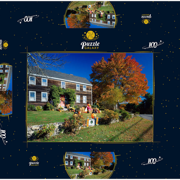 Darstellung des Puzzle Motivs Haus mit Halloween Dekoration, Maine, USA 100 Puzzle Schachtel 3D Modell
