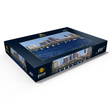 Darstellung des Puzzle Motivs Skyline von Boston, Massachusetts, USA 1000 Puzzle Schachtel Ansicht1