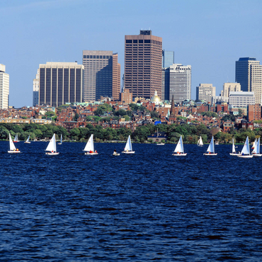 Darstellung des Puzzle Motivs Skyline von Boston, Massachusetts, USA 1000 Puzzle 3D Modell