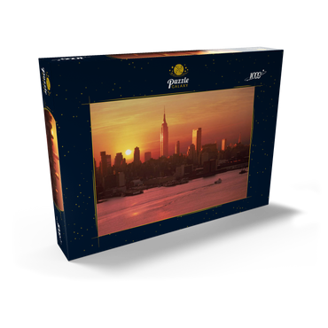 Darstellung des Puzzle Motivs Skyline mit Empire State Building, Manhattan, New York City, New York, USA 1000 Puzzle Schachtel Ansicht2
