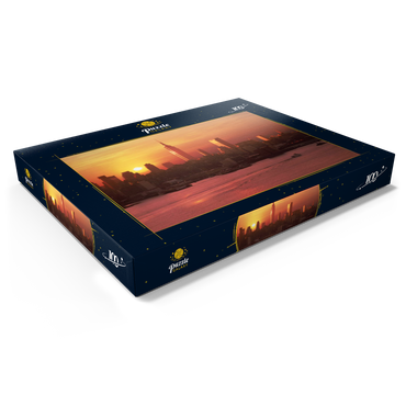Darstellung des Puzzle Motivs Skyline mit Empire State Building, Manhattan, New York City, New York, USA 100 Puzzle Schachtel Ansicht1