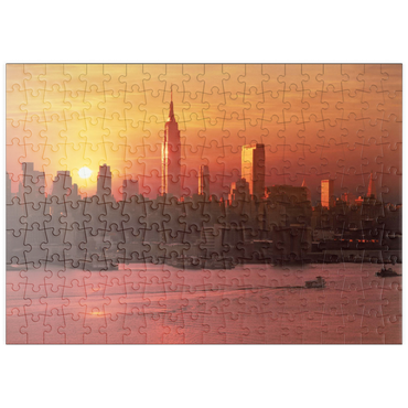 Darstellung des Puzzle Motivs puzzleplate Skyline mit Empire State Building, Manhattan, New York City, New York, USA 200 Puzzle