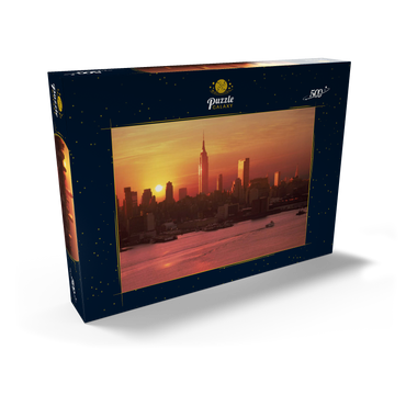 Darstellung des Puzzle Motivs Skyline mit Empire State Building, Manhattan, New York City, New York, USA 500 Puzzle Schachtel Ansicht2