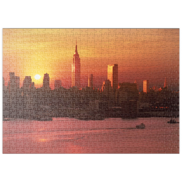 Darstellung des Puzzle Motivs puzzleplate Skyline mit Empire State Building, Manhattan, New York City, New York, USA 500 Puzzle