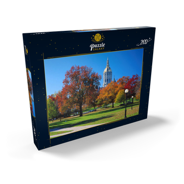 Darstellung des Puzzle Motivs Park mit Kapitol in Hartford, Connecticut, USA 200 Puzzle Schachtel Ansicht2