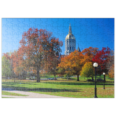 Darstellung des Puzzle Motivs puzzleplate Park mit Kapitol in Hartford, Connecticut, USA 200 Puzzle