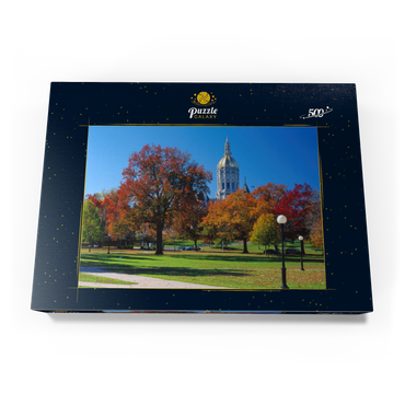 Darstellung des Puzzle Motivs Park mit Kapitol in Hartford, Connecticut, USA 500 Puzzle Schachtel Ansicht3
