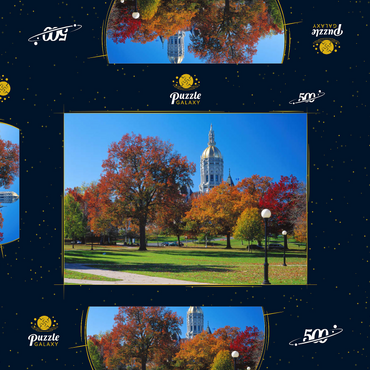 Darstellung des Puzzle Motivs Park mit Kapitol in Hartford, Connecticut, USA 500 Puzzle Schachtel 3D Modell