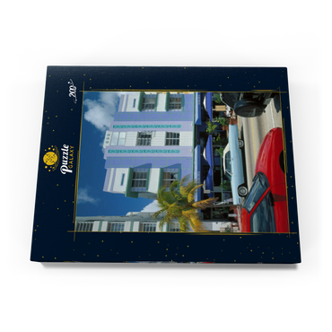 Darstellung des Puzzle Motivs Art Deco Hotels am Ocean Drive in Miami Beach, Florida, USA 200 Puzzle Schachtel Ansicht3