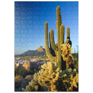 Darstellung des Puzzle Motivs puzzleplate Four Seasons Hotelanlage mit Pinnacle Peak, Scottsdale, Arizona, USA 200 Puzzle