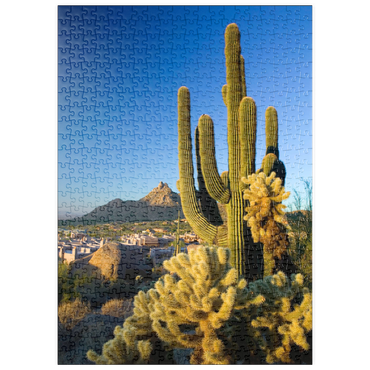 Darstellung des Puzzle Motivs puzzleplate Four Seasons Hotelanlage mit Pinnacle Peak, Scottsdale, Arizona, USA 500 Puzzle