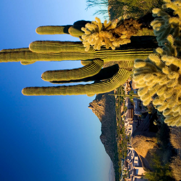 Darstellung des Puzzle Motivs Four Seasons Hotelanlage mit Pinnacle Peak, Scottsdale, Arizona, USA 500 Puzzle 3D Modell