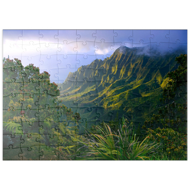 Darstellung des Puzzle Motivs puzzleplate Na Pali Küste, Insel Kauai, Hawaii, USA 100 Puzzle