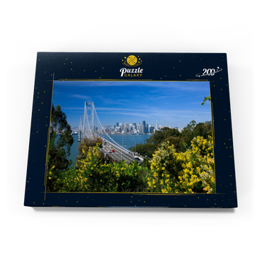 Darstellung des Puzzle Motivs Bay Bridge mit Skyline, San Francisco, Kalifornien, USA 200 Puzzle Schachtel Ansicht3