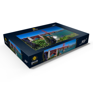 Darstellung des Puzzle Motivs San Francisco Bay mit Golden Gate Bridge und Fort Point National Historic Site, San Francisco, Kalifornien, USA 500 Puzzle Schachtel Ansicht1