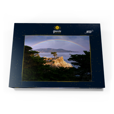Darstellung des Puzzle Motivs Regenbogen über der Monterey-Zypresse (Lone Cypress) an der Pazifikküste bei 1000 Puzzle Schachtel Ansicht3