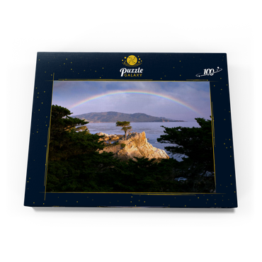 Darstellung des Puzzle Motivs Regenbogen über der Monterey-Zypresse (Lone Cypress) an der Pazifikküste bei 100 Puzzle Schachtel Ansicht3