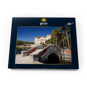 Darstellung des Puzzle Motivs Gartenanlage der Villa Vizcaya in Coconut Grove Miami, Florida, USA 100 Puzzle Schachtel Ansicht3