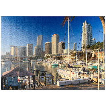 Darstellung des Puzzle Motivs puzzleplate Yachthafen am Bayside Marketplace in Downtown Miami, Florida, USA 1000 Puzzle