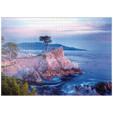Darstellung des Puzzle Motivs puzzleplate Lonely Cypress, Monterey Zypresse an der Pazifikküste bei Carmel 1000 Puzzle