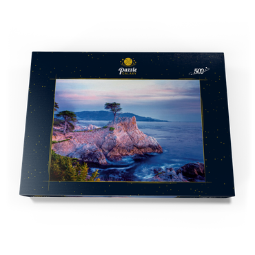 Darstellung des Puzzle Motivs Lonely Cypress, Monterey Zypresse an der Pazifikküste bei Carmel 500 Puzzle Schachtel Ansicht3