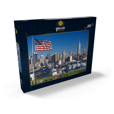 Darstellung des Puzzle Motivs Blick über den Hudson nach Manhattan, New York City, New York, USA 100 Puzzle Schachtel Ansicht2