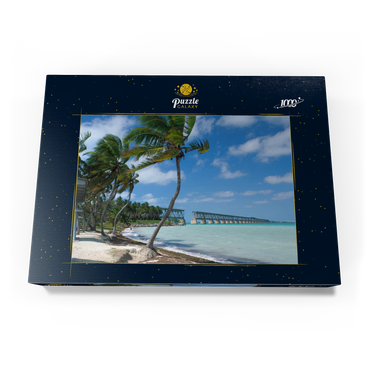 Darstellung des Puzzle Motivs Flagler's Eisenbahnbrücke, Bahia Honda Key, Florida Keys, Florida, USA 1000 Puzzle Schachtel Ansicht3