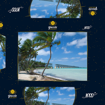 Darstellung des Puzzle Motivs Flagler's Eisenbahnbrücke, Bahia Honda Key, Florida Keys, Florida, USA 1000 Puzzle Schachtel 3D Modell