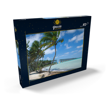 Darstellung des Puzzle Motivs Flagler's Eisenbahnbrücke, Bahia Honda Key, Florida Keys, Florida, USA 100 Puzzle Schachtel Ansicht2