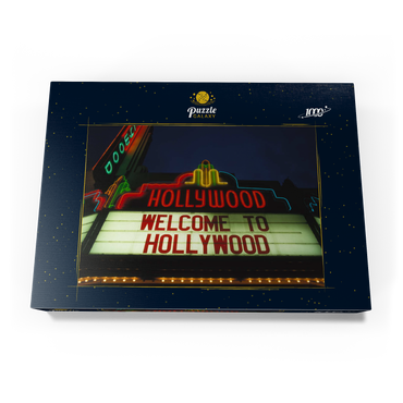 Darstellung des Puzzle Motivs Neonreklame in Hollywood, Los Angeles, Kalifornien, USA 1000 Puzzle Schachtel Ansicht3