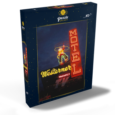 Darstellung des Puzzle Motivs Neonreklame in Monterey, Kalifornien, USA 100 Puzzle Schachtel Ansicht2