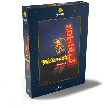 Darstellung des Puzzle Motivs Neonreklame in Monterey, Kalifornien, USA 500 Puzzle Schachtel Ansicht2