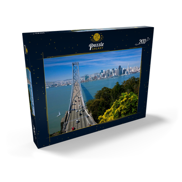 Darstellung des Puzzle Motivs Bay Bridge mit Skyline, San Francisco, Kalifornien, USA 200 Puzzle Schachtel Ansicht2