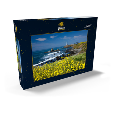 Darstellung des Puzzle Motivs Leuchtturm am Pigeon Point südlich von San Francisco, Highway One, Kalifornien, USA 500 Puzzle Schachtel Ansicht2