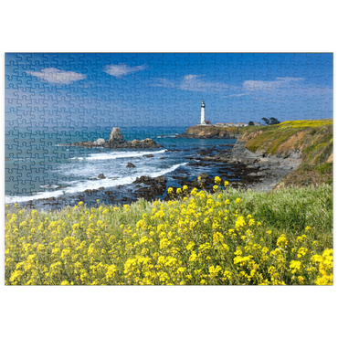 Darstellung des Puzzle Motivs puzzleplate Leuchtturm am Pigeon Point südlich von San Francisco, Highway One, Kalifornien, USA 500 Puzzle