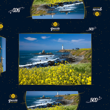 Darstellung des Puzzle Motivs Leuchtturm am Pigeon Point südlich von San Francisco, Highway One, Kalifornien, USA 500 Puzzle Schachtel 3D Modell