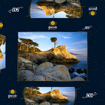 Darstellung des Puzzle Motivs Monterey Zypresse (Lone Cypress) an der Pazifikküste bei 500 Puzzle Schachtel 3D Modell