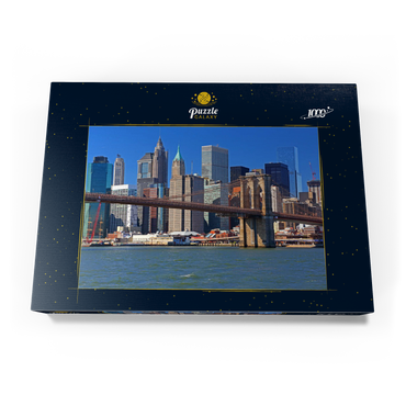 Darstellung des Puzzle Motivs Blick zur Brooklyn Bridge, Manhattan, New York City, New York, USA 1000 Puzzle Schachtel Ansicht3