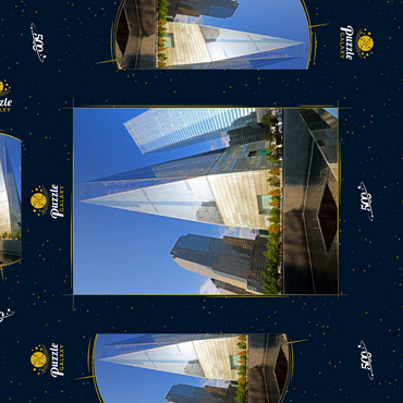 Darstellung des Puzzle Motivs Ground Zero, Gedenkstätte auf dem Gelände des One World Trade Center, Manhattan, New York City, New York, USA 500 Puzzle Schachtel 3D Modell