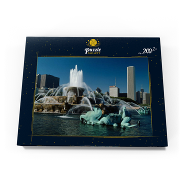 Darstellung des Puzzle Motivs Buckingham Fountain im Grant Park, Chicago, Illinois, USA 200 Puzzle Schachtel Ansicht3