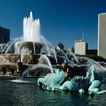 Darstellung des Puzzle Motivs Buckingham Fountain im Grant Park, Chicago, Illinois, USA 200 Puzzle 3D Modell