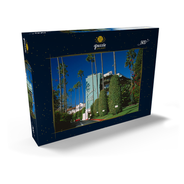 Darstellung des Puzzle Motivs Beverly Hills Hotel in Los Angeles, Kalifornien, USA 500 Puzzle Schachtel Ansicht2
