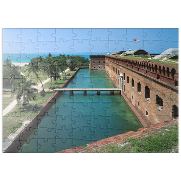 Darstellung des Puzzle Motivs puzzleplate Fort Jefferson im Dry Tortugas Nationalpark, Key West, Florida Keys, Florida, USA 100 Puzzle