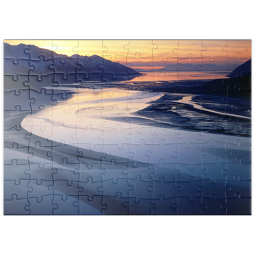Darstellung des Puzzle Motivs puzzleplate Turnagain Arm, Chugach-Mountains, Alaska, USA 100 Puzzle