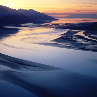 Darstellung des Puzzle Motivs Turnagain Arm, Chugach-Mountains, Alaska, USA 500 Puzzle 3D Modell