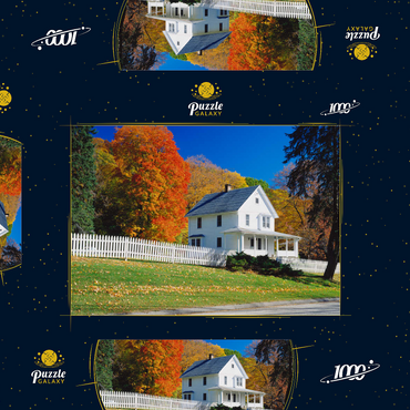 Darstellung des Puzzle Motivs Landhaus in Warren, Connecticut, USA 1000 Puzzle Schachtel 3D Modell