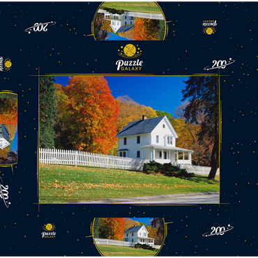 Darstellung des Puzzle Motivs Landhaus in Warren, Connecticut, USA 200 Puzzle Schachtel 3D Modell