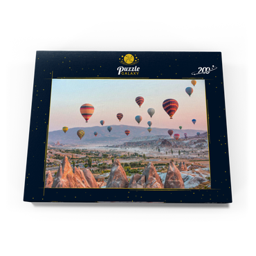 Darstellung des Puzzle Motivs Heißluftballon über Felslandschaft in Kappadokien Türkei 200 Puzzle Schachtel Ansicht3